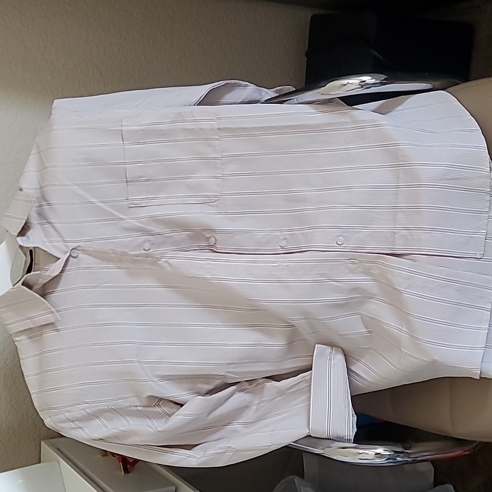 Dazy Cream Striped Oversized Button-up Shirt, Size: S